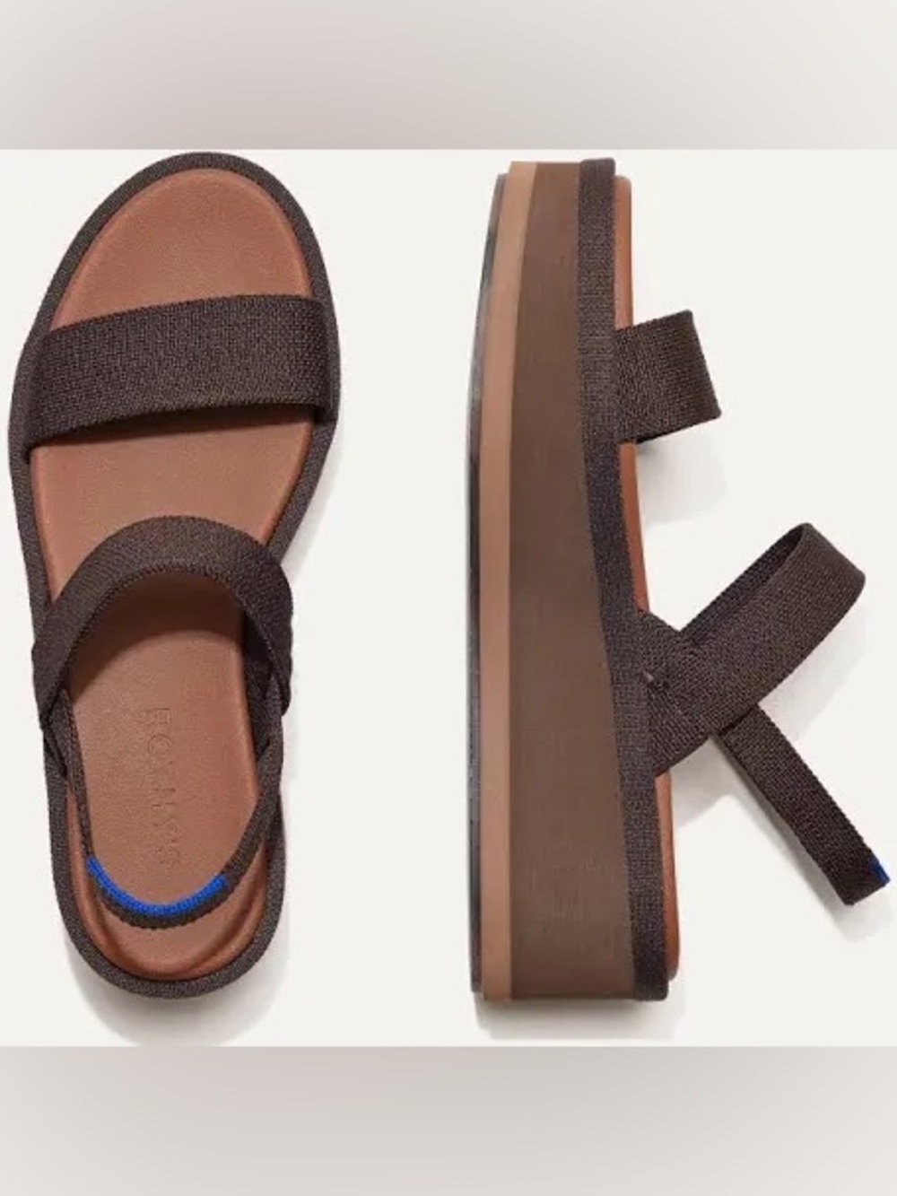 Rothy’s The Weekend Slide Platform Sandal Espresso Brown Women’s Size 9